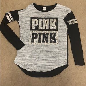 Victoria’s Secret pink sequin long sleeve top